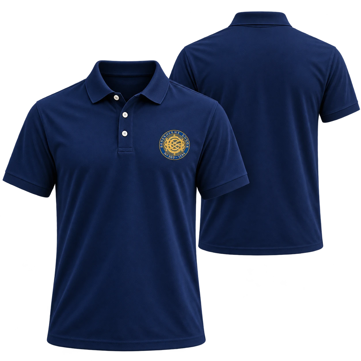 Benevolent Lodge — Navy Embroidered Polo