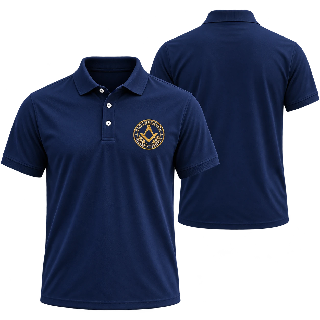 Brotherhood Integrity Respect — Navy Embroidered Polo
