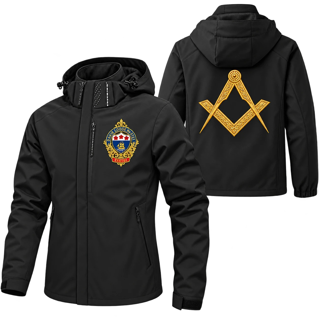 Davie Lodge Exeter — Black Hooded Jacket