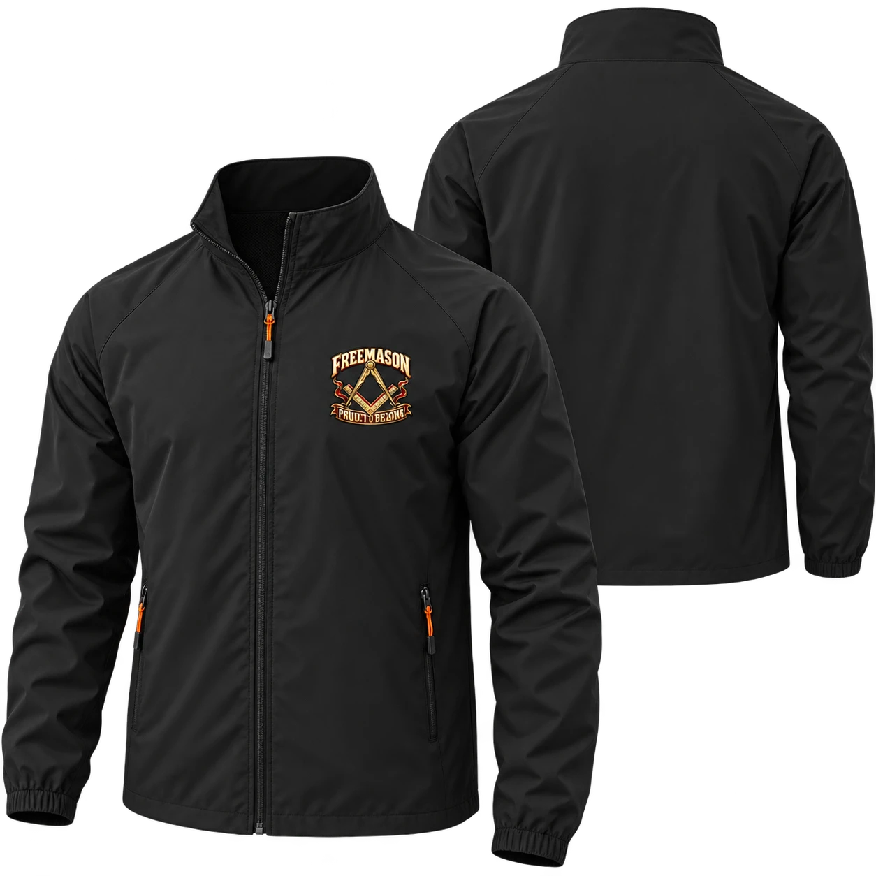 Freemason — Proud to Belong — Black Windproof Jacket