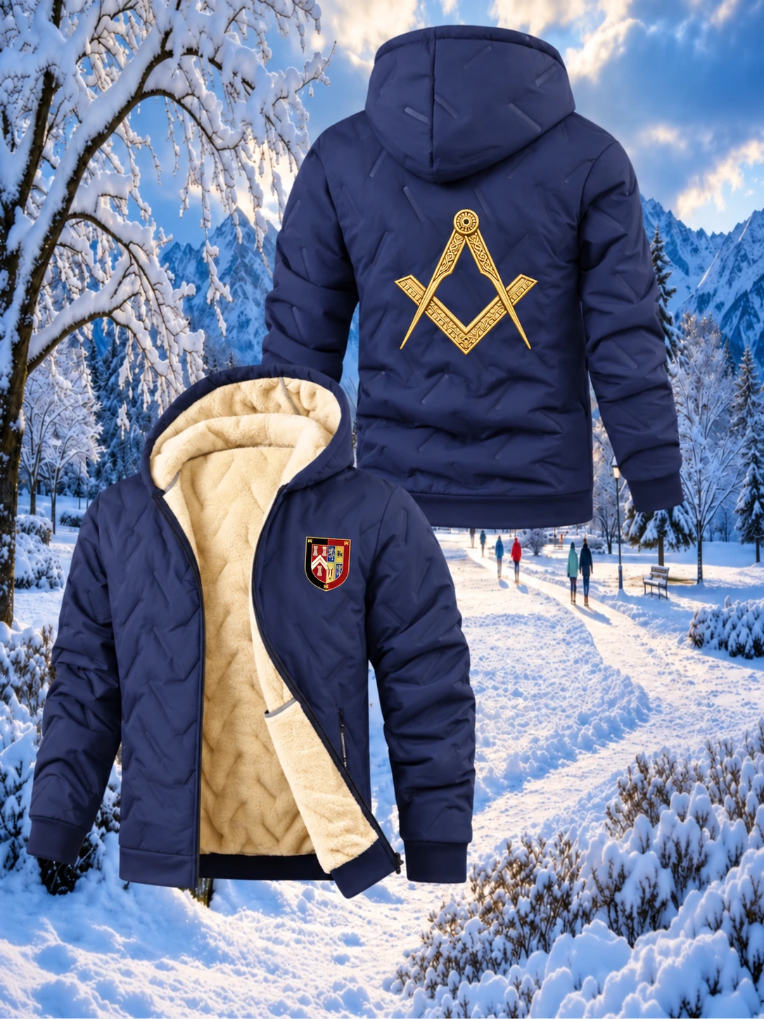 Provincial Devonshire Navy Fleece-lined Jacket